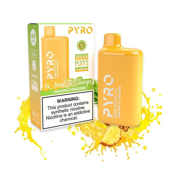 PYRO 6000 Puffs Pineapple Tangerine 1 PYRO 6000 Puffs Pineapple Tangerine