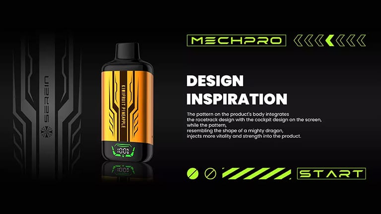 SEREIN MECH PRO 18000 Puffs Peach Ice 3 SEREIN MECH-PRO 10000 Puffs details