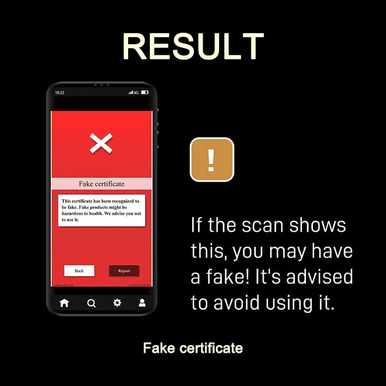 ALIBARBAR Vape Authentication Guide 5 ALIBARBAR Authentication for New Code Verification Result - Fake Certificate