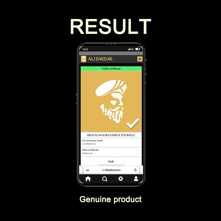 ALIBARBAR Vape Authentication Guide 3 ALIBARBAR Authentication for New Code Verification Result - Genuine Product