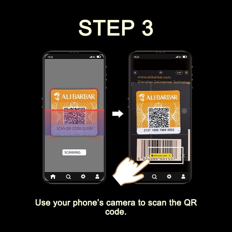 ALIBARBAR Vape Authentication Guide 8 ALIBARBAR Authentication for Old Code Verification Step 3