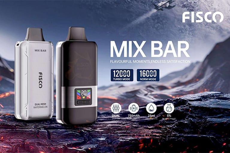 Massive puff count for true longevity with FISCO MIX BAR 12000