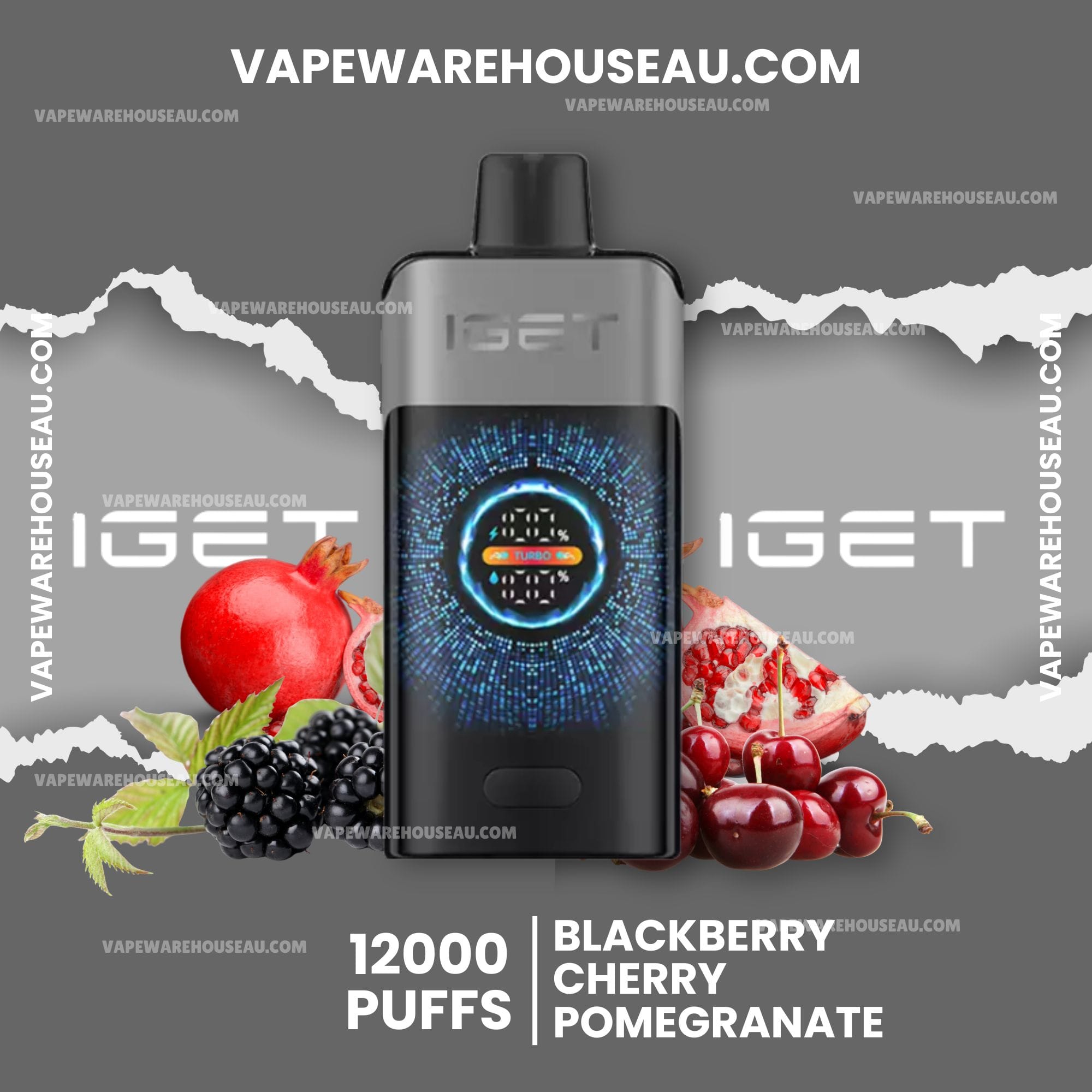 IGET One 12000 Puffs Blackberry Cherry Pomegranate 1 IGET One 12000 Puffs Blackberry Cherry Pomegranate