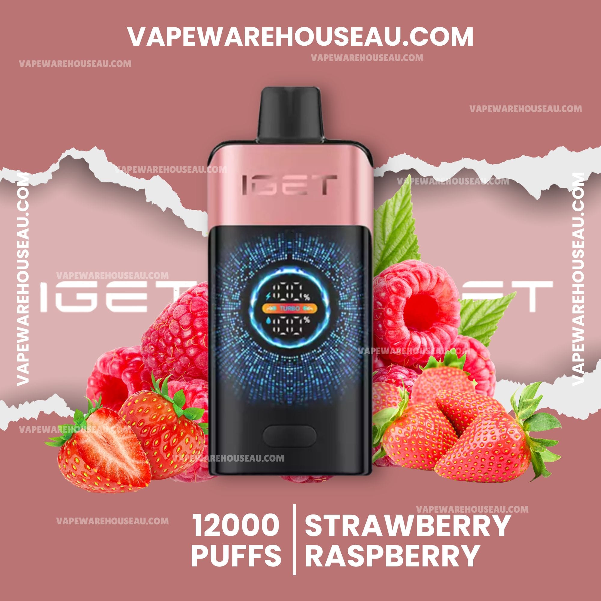 IGET One 12000 Puffs Strawberry Raspberry 1 IGET One 12000 Puffs Strawberry Raspberry