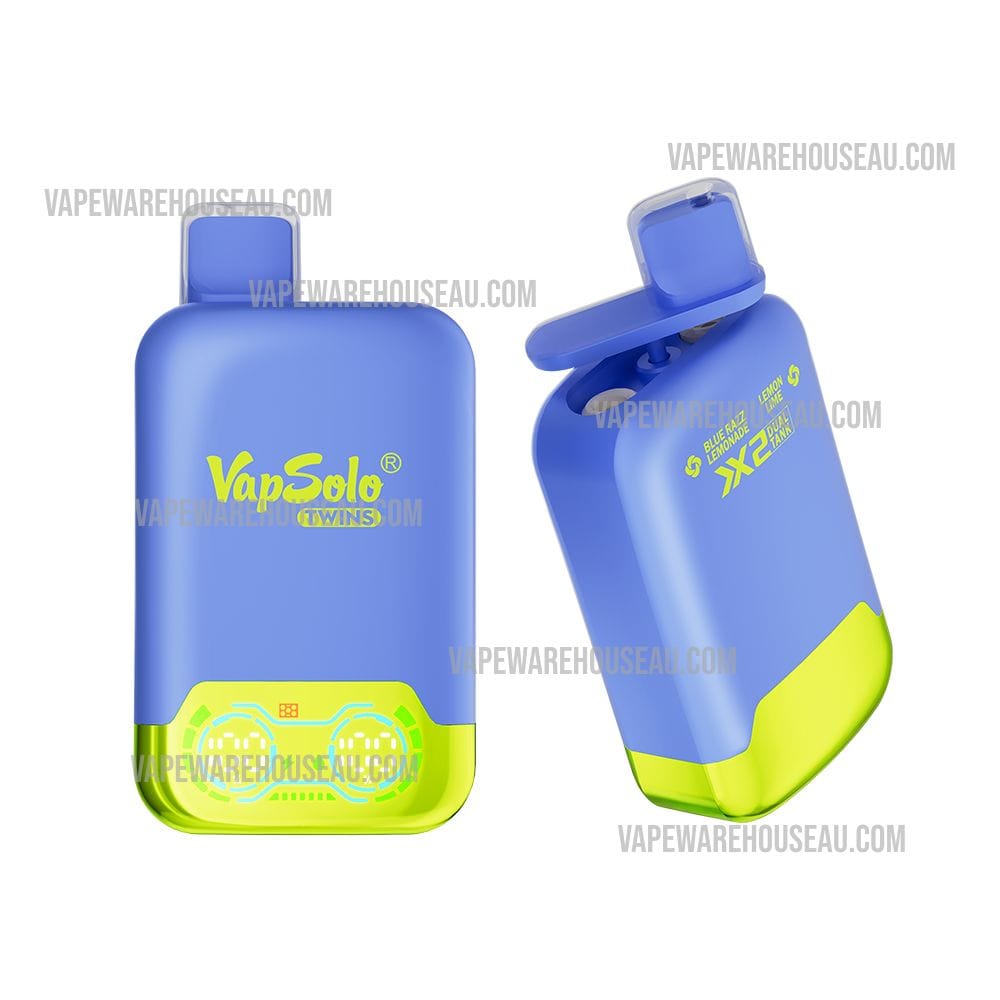 VapSolo Twins 20000 Puffs Blue Razz Lemonade & Lemon Lime 1 VapSolo Twins 20000 Puffs Blue Razz Lemonade & Lemon Lime